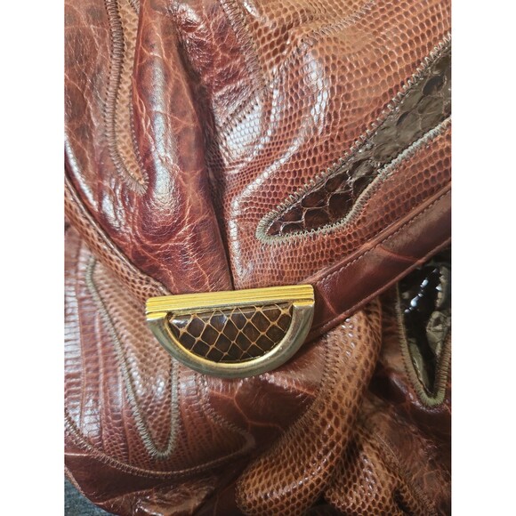 Sharif Vintage Brown Leather Patchwork Design Crossbody Bag - Picture 2 of 11